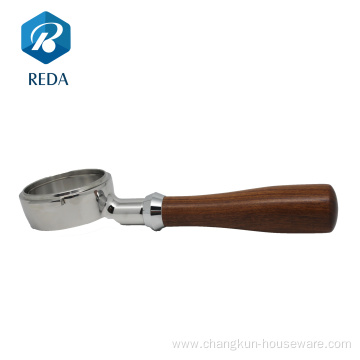 51mm wood handle bottomless stainless steel portafilter